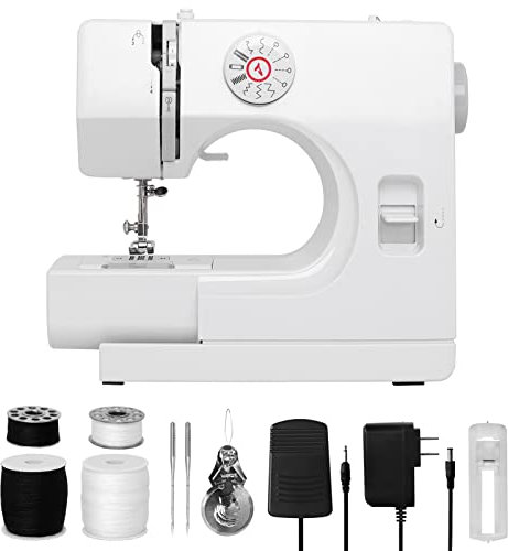 WENMILY Máquina de Coser Multifunción Mejorada - Mini Portátil, 12 Tipos de Puntada, Doble Hilo, Dos Velocidades, Costura Inversa