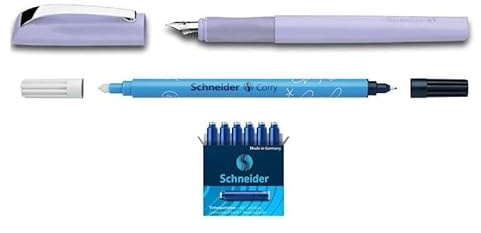 Schneider Ceod Color Füllfederhalter-Set, Radiergummi, 6-tlg. Patronen, Farbmischung, Blister