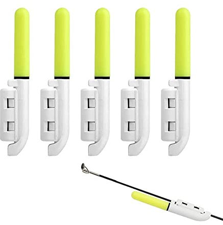 5 Stück Angel-Alarmglocke, Rutenspitzenlichter für Nachtangeln, wasserdicht, leuchtende Leuchtstäbe mit Schnalle, für Meeresangeln, Angelzubehör, Angelbegeisterte grün