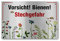 Apoidea – Bienen Schild zur Warnung aus Aluminium gebürstet / Imkereibedarf / Bienenzubehör und Imkerzubehör / Bienenzucht Zubehör / Imkerbedarf