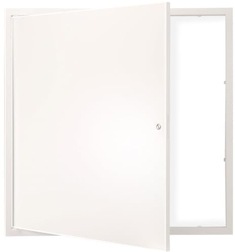 VEVOR Trampilla de Inspección de Acero Galvanizado 613x613 mm Puerta de Inspección Apertura a 165° Superficie Fácil de Pintar Mantenimiento Panel de Acceso con Cerradura para Cubrir Tuberías Techo
