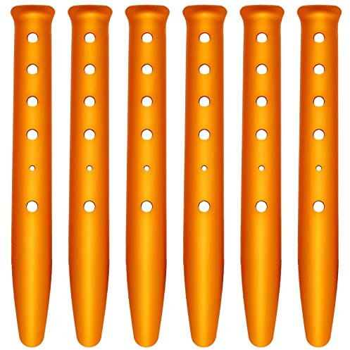 Clickinline 6Pcs Snow and Sand Tent Stakes Pegs Aluminum Alloy U-Shaped Pegs Tent Nails for Camping Hiking Backpacking