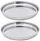 Fackelmann 9922750 Lot de 2 plateaux pour huîtres, plateau pour fruit de mer, plateau de fruits de mer inox, grand plat à huître, Acier inoxydable, 34,7 cm