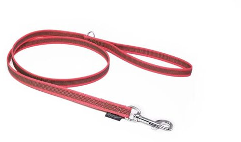 Mystique® Gummierte Leine 12mm mit Handschlaufe Standard Karabiner neon pink 3m