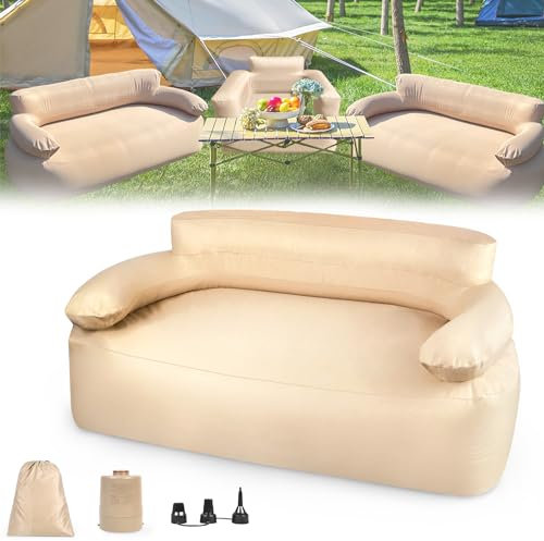 YRHome Aufblasbares Sofa Aufblasbare Couch Camping Outdoor Luftsofa mit Rücken Armlehne Doppelsofa, 176 x 86 x 69 cm Lounge Sofa Wasserdicht,Portabel für Outdoor Indoor, Reisen, Strand