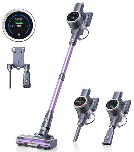 Lubluelu Balai 25000pa Aspirateur Sans Fil Puissant Aspirador, 3 Velocidades, Campanilla Lila