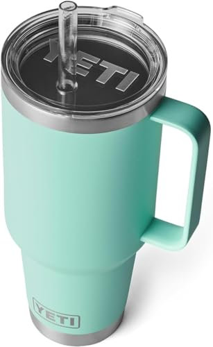 YETI Rambler Straw Mug, Stainless Steel Vacuum Insulated Mug with Stronghold Lid, Seafoam, 42 oz (1242 ml)