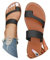 Onsoyours Hallux Valgus Sandales Femme Été Confortable Plates Tongs PU Nu Pieds Bout Ouvert Chaussures Orthopediques Sandales Pantoufles de Plage Vacances Slippers B Noir 41 EU