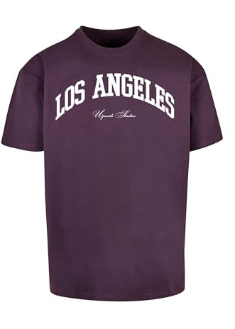 Mister Tee Upscale Unisex T-Shirt L.A. College Oversize Tee, T-Shirt mit Aufdruck, Oversized Fit, Streetwear, Purplenight, S