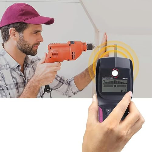STMKB Wall Detector, Multifunctional Wall Scanner, Live Wire and Cable PVC Water Pipe Metal Finder, Suitable for Detecting Metal, Wood and AC Cables Hidden In The Wall