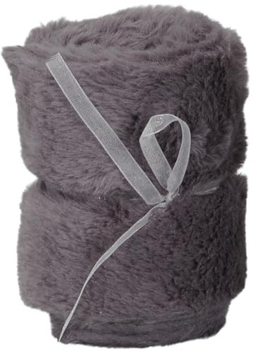 Fellband 10x200 cm in Grau - Dekoratives Kunstfellband für kreative Deko-Ideen, Hochzeitsdeko & Geschenkverpackungen - Kuscheliger Tischläufer ideal für Bastelprojekte, Tischdekorationen