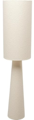 Kare Design Stehlampe Marleen Beige Boucle, 130cm Höhe, Weiß, Baumwolle, Stahl, Moderne Stehleuchte, Schlafzimmer, Wohnzimmer, keine Leuchtmittel inklusive, 130x30x30 cm (HxBxT)