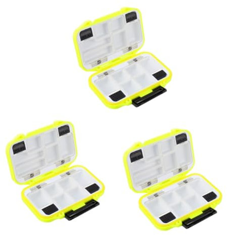 KOMBIUDA 3stücke Small-capacity Angelzubehör Aufbewahrungsbox Kompakt Mit Fächern Für Organisation Von Ködern Und Angelausrüstung Robust Und Langlebig