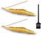 LLMtn 3-teiliges Set, bestehend aus 2 blattförmigen Räuchergefäßen aus Metall und 1 Aschebürste (Gold)