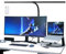 Led Desk Lamp Double Head, 80CM Dimmable Desk Lights for Office Flexible Gooseneck Clamp Light, 5 Color Modes Eye Caring Table Lamp Monitor Light Bar for Study, Reading, Work, Painting