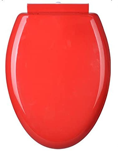 XWBLDBDFC Multi-Coloured Toilet Seat Cover, Thickened Plastic Toilet Seat, Slow Down and Noise Reduction, Five Colours Available.-red