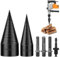Bohrkegel Holzspalte, 45mm +32mm Holzspalter Bohrer, Holzspalter Schraube Kegel mit 4 Adapter, Kegelspalter Spalter für Holz