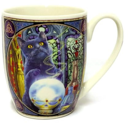Puckator Tasse en porcelaine 300 ml - Witch's Apprentice Cat - Chats - Design de Lisa Parker