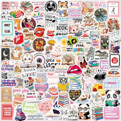 Smutty Bookish Aufkleber, Buchaufkleber für Kindle, würzige Booktok Graffiti, Vinyl, wasserdichte Aufkleber für Laptop, Wasserflasche, Skateboard, Erwachsene und Mädchen, 100 Stück