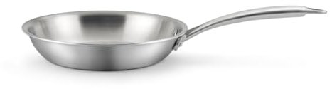 CUISINOX - Gourmet - 2 cm stainless steel frying pan - Triply - Compatible with all heat sources - 18/1 stainless steel - Satin finish - PFAS, PTFE, PFOA free - Made in France