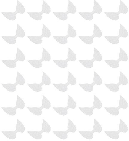 PATIKIL 30 Stück Engelsflügel für Bastelarbeiten, Glitzer Mini Engelsflügel Verzierung Stoffflügel zum Aufnähen Puppen-Patches Verzierung für Haaraccessoires DIY Basteln, Weiß