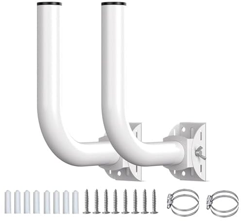 Wireless Bridge Bracket Mount J Pole, Stainless Steel Long RangeWaterproof for Outdoor Point to Point AP Access Point Client Bridge for Antenna/ Security Camera Building 2 Pack
