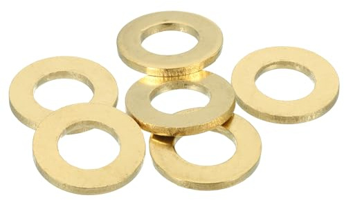 MECCANIXITY Lot de 6 rondelles plates en laiton M16 en cuivre, 16 mm de diamètre intérieur, 30 mm de diamètre extérieur, 3 mm d'épaisseur pour boulons, vis, réparation de machines, construction