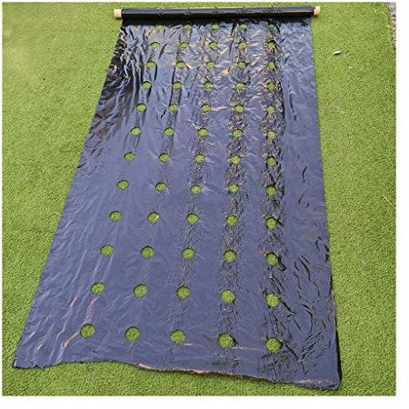 Garten-Kunststoffmulch, Mulch-Gartenfolie, biologisch abbaubare Mulchfolie, 0,02 mm dick, for Kleingärten, Gemüsebeete, Bodendecker(0.95x30m with holes)