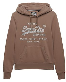 Superdry Damen Locker geschnittenes Hoodie mit Vintage Logo und Verzierung