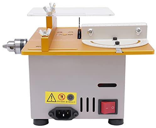 Tischkreissäge 220V Mini-Tischsäge mit verstellbarer Sägeblatthöhe & Staubabsaugung, 9000rpm Schnittdicke 0-29mm Multifunktions Tischkreissäge für DIY-Projekte, Modellbau und Metallbearbeitung