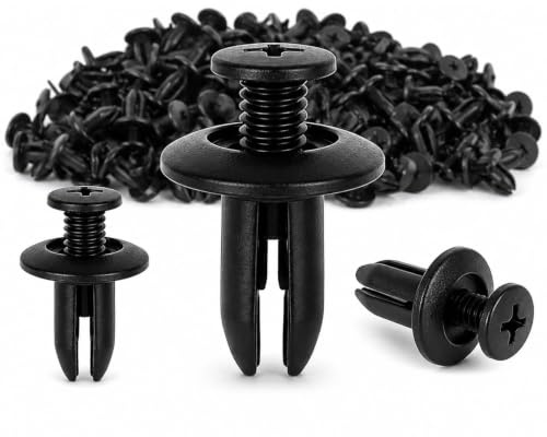 QZKJQDD 8mm Spreiznieten Kunststoff, Kotflügelnieten, Befestigungsclips Auto Clips, Auto Befestigung Clips, Stoßfänger-Verstärkungsclips, Kunststoffniete Befestigungssatz Clips für Auto (100 Stück)