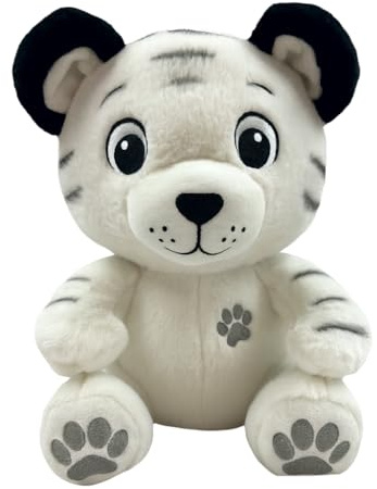 Landahl & Baumann Plüschtier weiß Tiger 27 cm – Weiches Kuscheltier Stofftier für Kinder, Geschenk Jungen & Mädchen