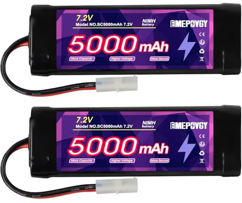 EMEPOVGY Set mit 2 wiederaufladbaren NiMH-Batterien 7,2 V 5000 mAh mit TMY-Anschluss