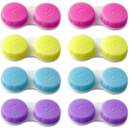 8Pcs Contact Lens Cases with Left/Right Caps, Contact Lenses Case Box