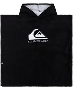 Quiksilver 2026 Junior Kapuzen-Poncho-Handtuch, Schwarz