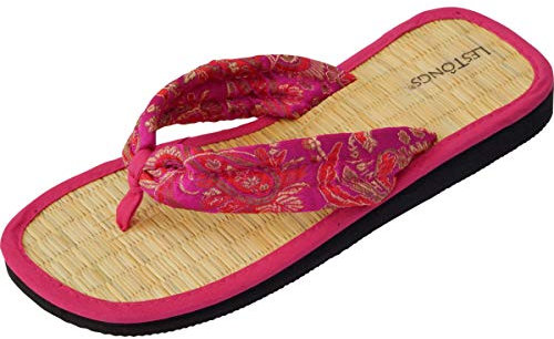 Japanwelt Sandales à la cannelle I Les Tongs Juncus-S Japon Noir, Bleu & Rouge, Sandales ouvertes à la cannelle Japonaises Pantoufles à la cannelle Pantoufles Végétaliennes et saines à la cannelle