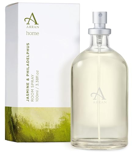 Arran Sense of Scotland Jasmine & Philadelphus Home Scented Room Spray Mist Air Freshener (100ml) with Jasmine Notes, Tuberose & Mellow Philadelphus