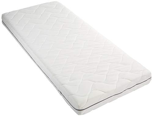 Amazon Basics Komfortschaummatratze mit 7 Zonen, Mittel Fest (H3), 80 x 190 x 15 cm, Weiß