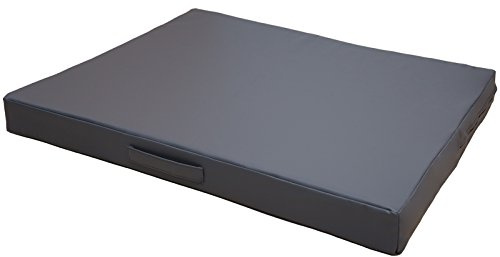 CopcoPet Orthopädische Hundematte Kunstleder Grau 110 x 80 Hundekissen für mittelgroße Hunde, Hundekissen Waschbar, Wasserabweisend, kühl hundematte, hundematratze, Outdoor hundebett 8cm dick