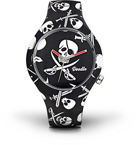 Doodle Armbanduhr Totenkopf DOSK002 mit Silikonarmband