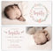10 x Geburtskarten Babykarten individuell Fotos Text selbst gestalten Mädchen Junge Baby - Blumenkranz