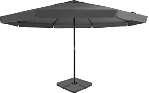 vidaXL - Large Outdoor Garden Umbrella, UV-Resistant Canopy with Portable Cross Base, Sturdy Aluminium Frame & Crank Handle, Anthracite Grey