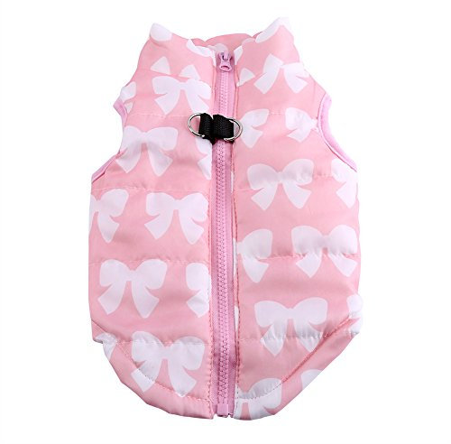Tnfeeon Pet Dogs Jacket Pet Winterbekleidung Warme, weiche Hundeweste für kleine und mittlere Hunde Pet Winterjacken(M-Rosa)