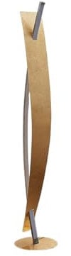 Lucande LED Stehlampe Gold Optik mit Touchdimmer, 24W LED, geschwungene Stehleuchte 140 cm, Standleuchte Wohnzimmer, Esszimmer
