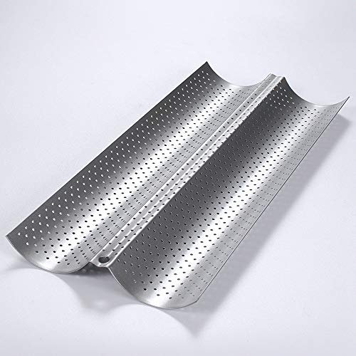 Outils de cuisson à plusieurs rainures ondulées - Plaque de cuisson antiadhésive - Argenté : A)