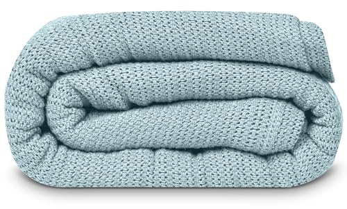 Linteum Decke aus 100 % Baumwolle, offenzellig, Leno-Gewebe, atmungsaktiv, für alle Jahreszeiten, Doppelbett, 168 x 228 cm, Eisgrau