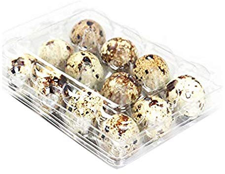 Quail Egg Lot de 50 boîtes à œufs réutilisables en plastique recyclable pour le réfrigérateur, n'importe quel espace pour 12 petits œufs de caille, faisan ou groupe