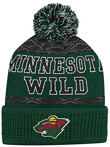 adidas PuckPattern Cuffed Pom Wild Junior Green Mütze