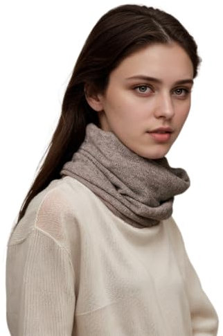 Prettystern Damen Loop Schal 100% Kaschmir-Wolle Strick-Schal Winter Cashmere Schlauch-Schal Rundschal Halstuch Grau