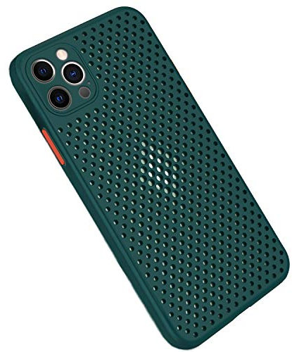 Rdyi6ba8 for iPhone 12 Pro Max Case, Heat Dissipation Breathable Cooling Hollow Cellular Hole Case Ultra-thin TPU Anti-Scratch Anti-Fingerprint Phone Case for iPhone 12 Pro Max, Black